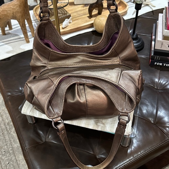 COACH Madison Maggie Shoulder Bag in Metallic Antiqued Bronze, GUC - Picture 8 of 16